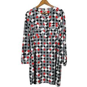Gap Mid Mod Sheath Dress Polka Dot Shift Casual Long Sleeve - M